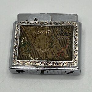 Vintage Fisher 98 lighter with copper front design. Made in Japan